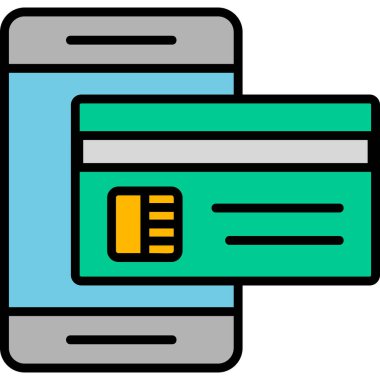 Çevrimiçi ödeme. Basit web illüstrasyonu