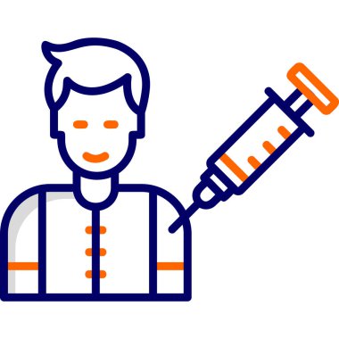 simple web icon of Man Vaccination