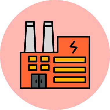 Elektrik fabrikası modern simgesi, vektör illüstrasyonu