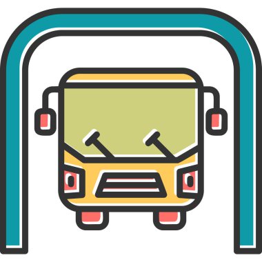 Otobüs Yeraltı modern simgesi, vektör illüstrasyonu