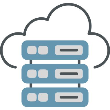 vector cloud storage technology icon illustration