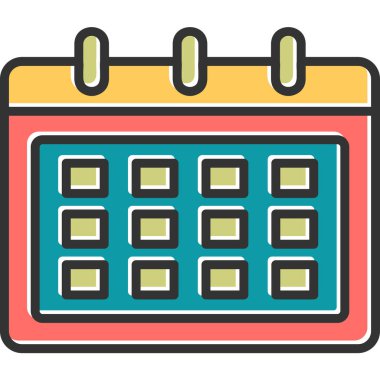 Takvim simgesi, vektör illüstrasyonu basit tasarım