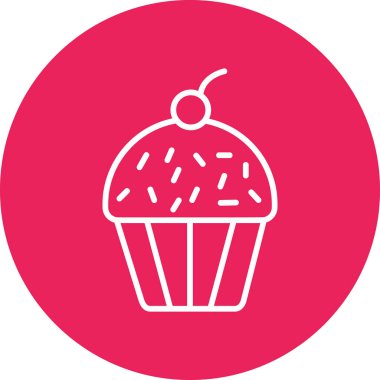Cupcake 'in grafiksel çizimi, tatlı hamur işi yemekleri. 