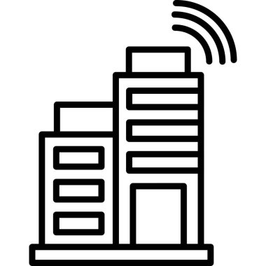 Akıllı şehir. Web simgesi basit tasarım