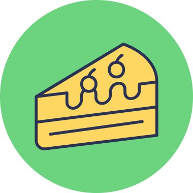 Pastanın çizimi, tatlı pasta yemeği. 