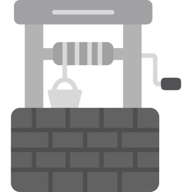 Brick su kuyusu. Web simgesi basit illüstrasyon