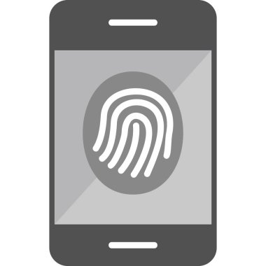 Mobil ekranda parmak izi, akıllı telefon aygıtının dijital illüstrasyonu 