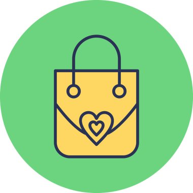 Bir alışveriş poşeti simgesinin vektör çizimi 