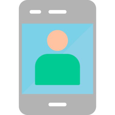 simple icon, Mobile user Profile logo on screen 