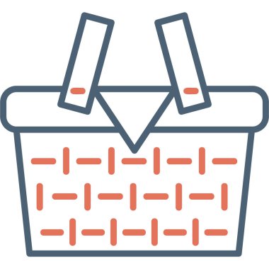 Piknik sepeti. Web simgesi basit illüstrasyon