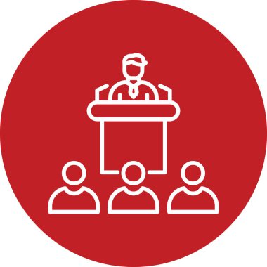 Basın toplantısı. Web simgesi vektör illüstrasyonu