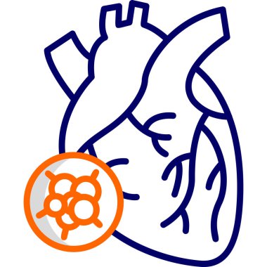 Kalp kanseri modern simge, vektör illüstrasyonu 