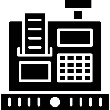 Kasiyer makinesi, web basit simge illüstrasyonu