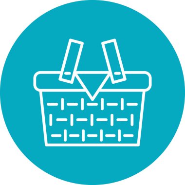 Piknik sepeti. Web simgesi basit illüstrasyon