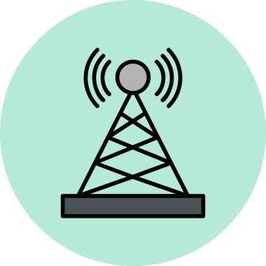 İletim kulesi, web simgesi basit illüstrasyon