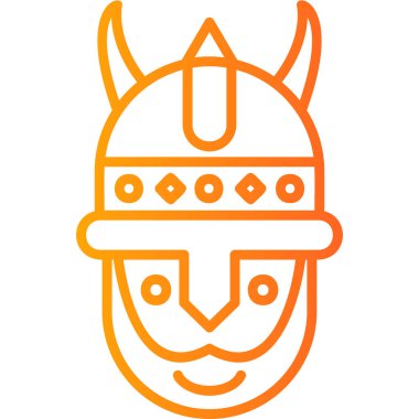 Şövalye Avatar 'ın düz vektör çizimi. Viking simgesi