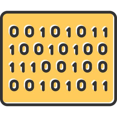 İkili Kod vektör illüstrasyonu, basit simge