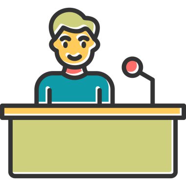 Sunum. Web simgesi basit illüstrasyon