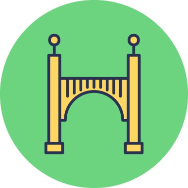 Köprü modern simgesi, vektör illüstrasyonu