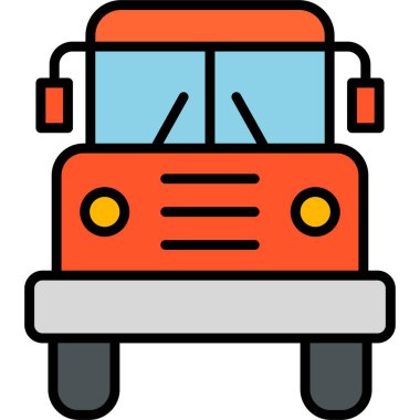 Okul servisi modern simge, vektör illüstrasyonu