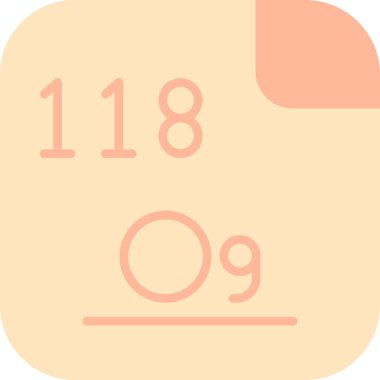 Oganesson modern simgesi, vektör illüstrasyonu