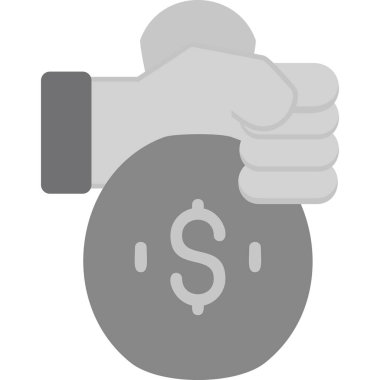 Money bag hand. web icon simple illustration