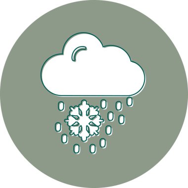 Kar yağıyor. Web simgesi vektör illüstrasyonu