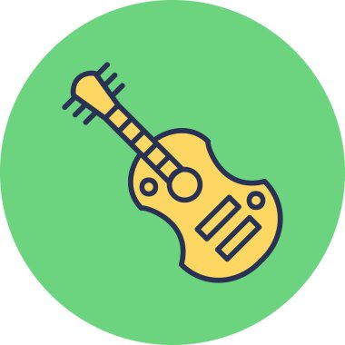 Gitar. Web simgesi basit illüstrasyon