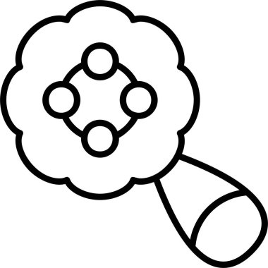 Çıngırak oyuncağı simgesi, vektör illüstrasyonu basit tasarım