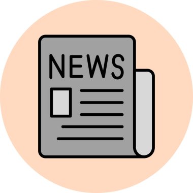 Haberler. Web simgesi basit illüstrasyon