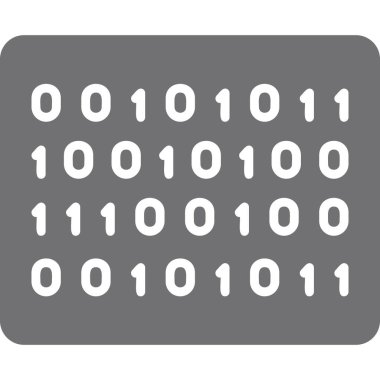 İkili Kod vektör illüstrasyonu, basit simge