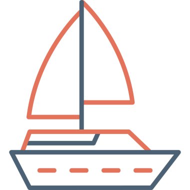 Tekne simgesi, modern tasarım illüstrasyonu