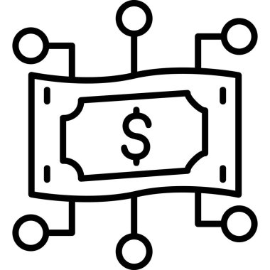 Dijital para. Finansal ve finansman düz vektör simgesi.