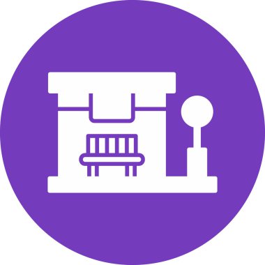 Otobüs Durağı modern simgesi, vektör illüstrasyonu