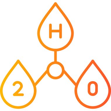 Su damlası vektör simgesi. iki renkli düz sembol, turuncu ve sarı renkler, yuvarlak açılar, beyaz