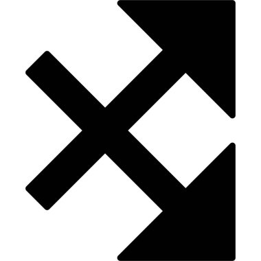 simple and minimalistic vector icon of the intersecting arrows