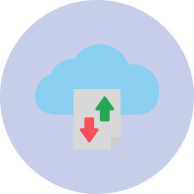 vector cloud storage technology icon illustration