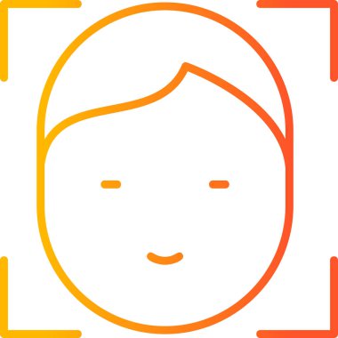 Mutlu Yüz Kimliği, basit simge illüstrasyonu, erişim ve kimlik