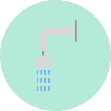 Duş ikonu. beyaz renk vektör illüstrasyonu