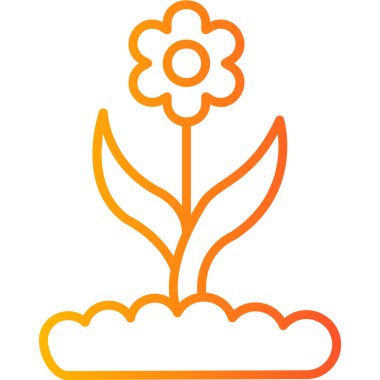 simple illustration of flower growing in soil 