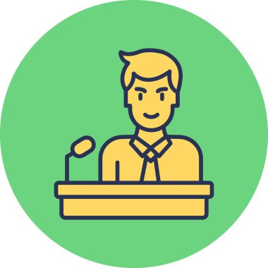 Basın toplantısı. Web simgesi vektör illüstrasyonu