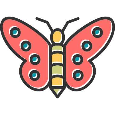 Kelebek. Web simgesi vektör illüstrasyonu