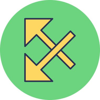 simple and minimalistic vector icon of the intersecting arrows