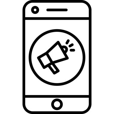 Cep telefonu. Web simgesi basit illüstrasyon