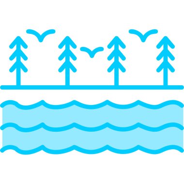 Nehir Web simgesi vektör illüstrasyonu