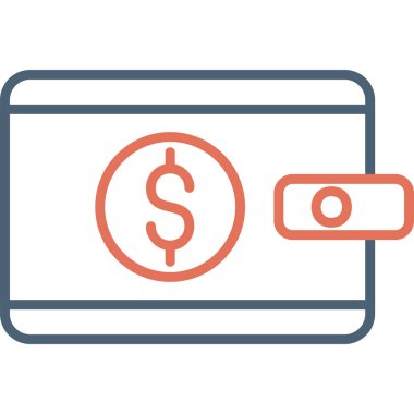 Cüzdan. Web simgesi basit illüstrasyon