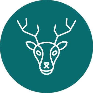 Geyik. Web simgesi basit illüstrasyon