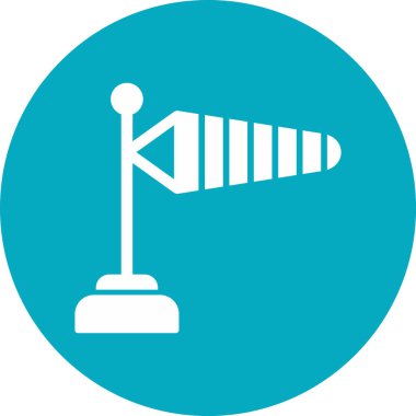 Windsock modern simgesi, vektör illüstrasyonu