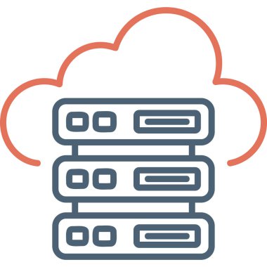 vector cloud storage technology icon illustration