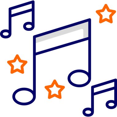 Müzik notaları modern simge, vektör illüstrasyonu